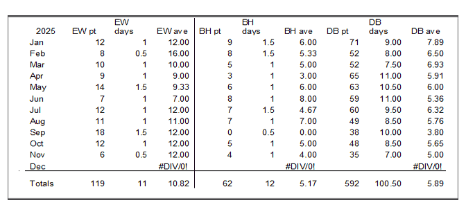 Mesa Clinic patient days