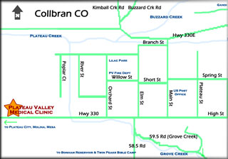 click to enlarge - map of Collbran Colorado